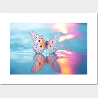 Butterfly Water Nature Serene Tranquil Posters and Art